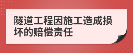 隧道工程因施工造成损坏的赔偿责任