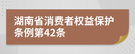 湖南省消费者权益保护条例第42条