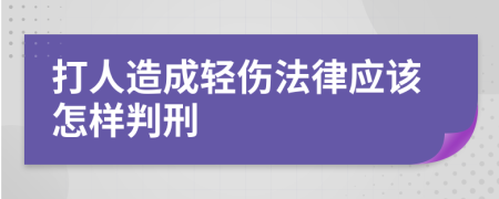 打人造成轻伤法律应该怎样判刑