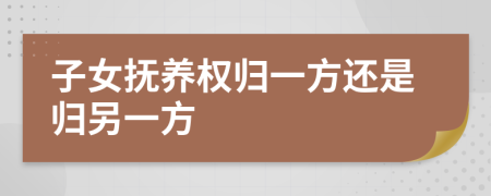 子女抚养权归一方还是归另一方