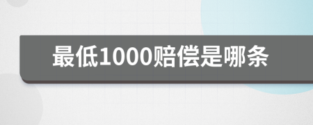 最低1000赔偿是哪条