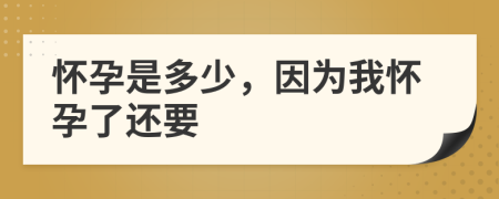 怀孕是多少，因为我怀孕了还要