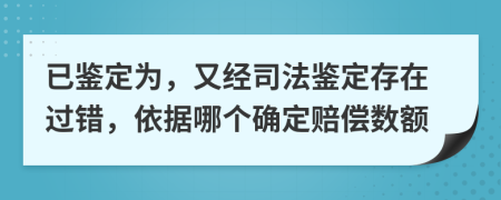 已鉴定为，又经司法鉴定存在过错，依据哪个确定赔偿数额