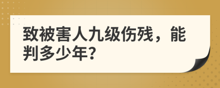 致被害人九级伤残，能判多少年？