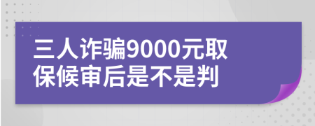 三人诈骗9000元取保候审后是不是判