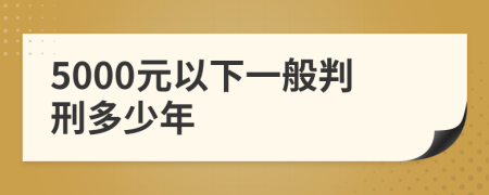 5000元以下一般判刑多少年