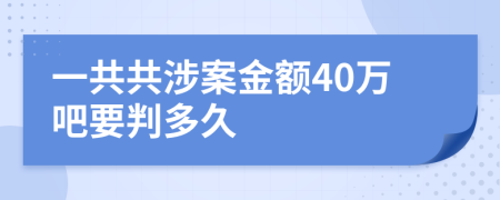 一共共涉案金额40万吧要判多久