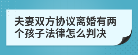 夫妻双方协议离婚有两个孩子法律怎么判决