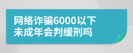 网络诈骗6000以下未成年会判缓刑吗