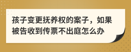 孩子变更抚养权的案子，如果被告收到传票不出庭怎么办