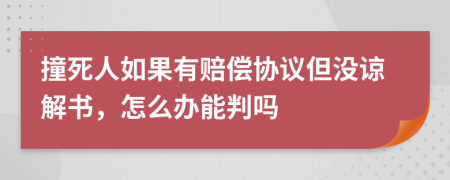 撞死人如果有赔偿协议但没谅解书，怎么办能判吗