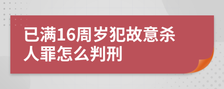 已满16周岁犯故意杀人罪怎么判刑