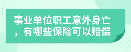 事业单位职工意外身亡，有哪些保险可以赔偿