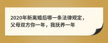 2020年新离婚后哪一条法律规定，父母双方你一年，我抚养一年