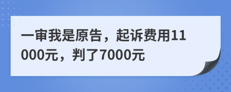 一审我是原告，起诉费用11000元，判了7000元