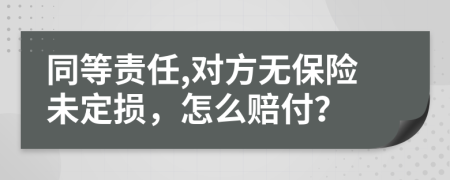 同等责任,对方无保险未定损，怎么赔付？