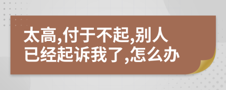 太高,付于不起,别人已经起诉我了,怎么办