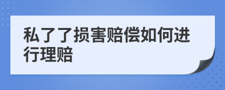 私了了损害赔偿如何进行理赔