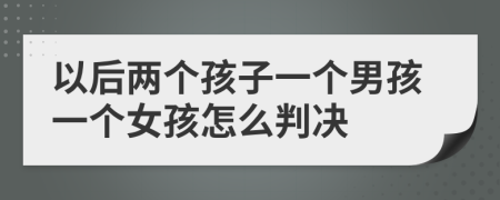 以后两个孩子一个男孩一个女孩怎么判决