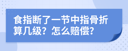 食指断了一节中指骨折算几级？怎么赔偿？