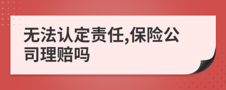 无法认定责任,保险公司理赔吗