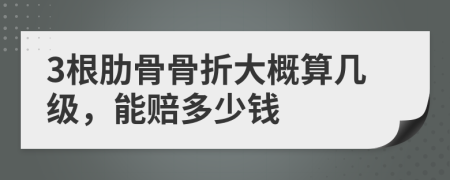 3根肋骨骨折大概算几级，能赔多少钱