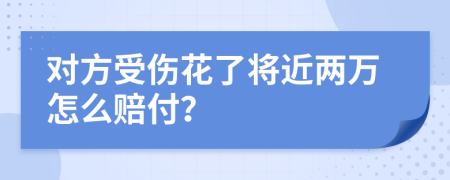 对方受伤花了将近两万怎么赔付？