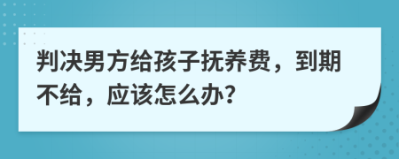 判决男方给孩子抚养费，到期不给，应该怎么办？