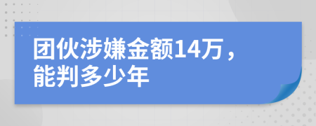 团伙涉嫌金额14万，能判多少年