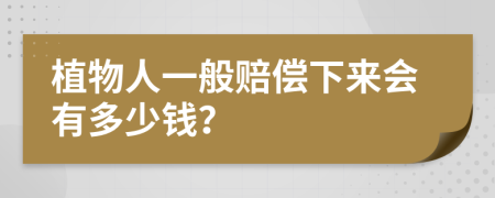 植物人一般赔偿下来会有多少钱？