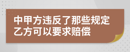 中甲方违反了那些规定乙方可以要求赔偿