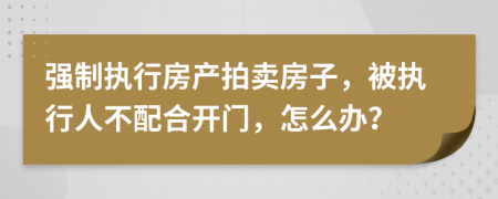 强制执行房产拍卖房子，被执行人不配合开门，怎么办？