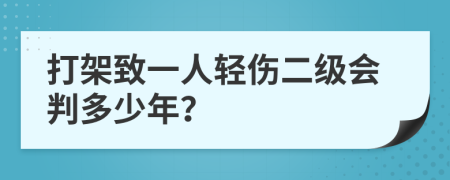 打架致一人轻伤二级会判多少年？