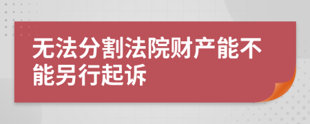 无法分割法院财产能不能另行起诉