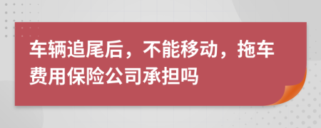 车辆追尾后，不能移动，拖车费用保险公司承担吗