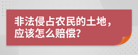 非法侵占农民的土地，应该怎么赔偿？