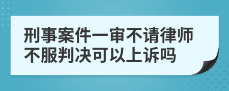 刑事案件一审不请律师不服判决可以上诉吗