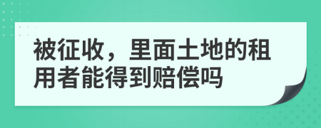 被征收，里面土地的租用者能得到赔偿吗