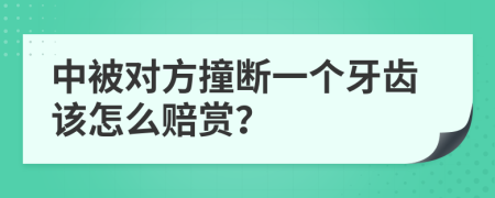 中被对方撞断一个牙齿该怎么赔赏？