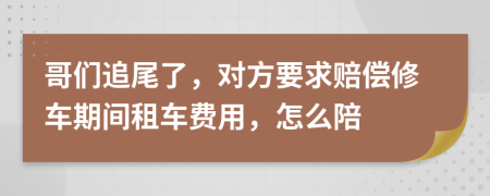 哥们追尾了，对方要求赔偿修车期间租车费用，怎么陪