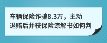 车辆保险诈骗8.3万，主动退赔后并获保险谅解书如何判