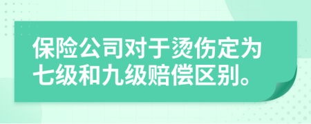 保险公司对于烫伤定为七级和九级赔偿区别。