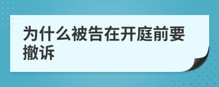 为什么被告在开庭前要撤诉