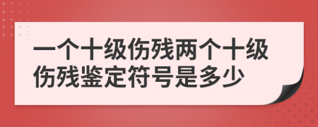 一个十级伤残两个十级伤残鉴定符号是多少