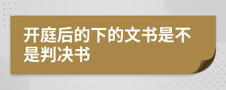 开庭后的下的文书是不是判决书