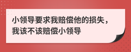 小领导要求我赔偿他的损失，我该不该赔偿小领导