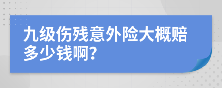 九级伤残意外险大概赔多少钱啊？