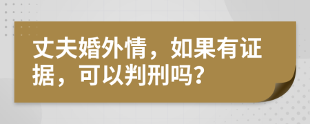 丈夫婚外情，如果有证据，可以判刑吗？