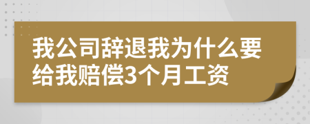 我公司辞退我为什么要给我赔偿3个月工资