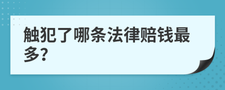 触犯了哪条法律赔钱最多？